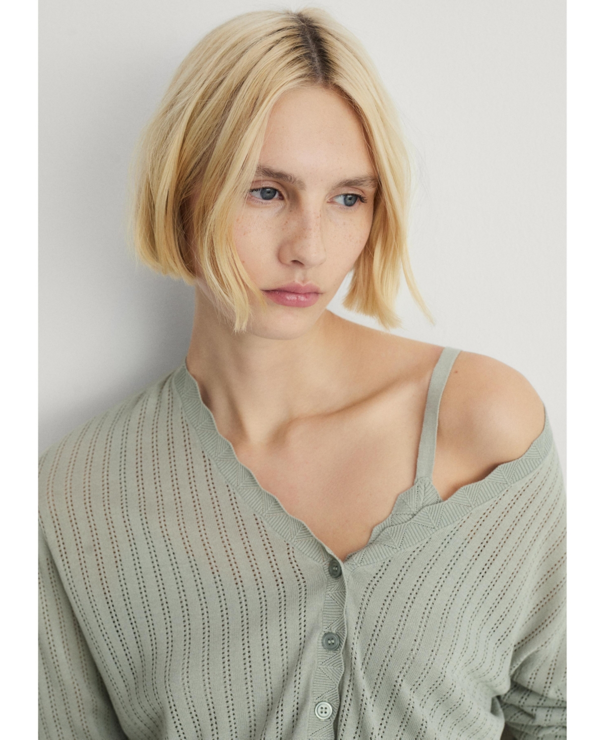 Mango Pointelle Pajama Cardigan