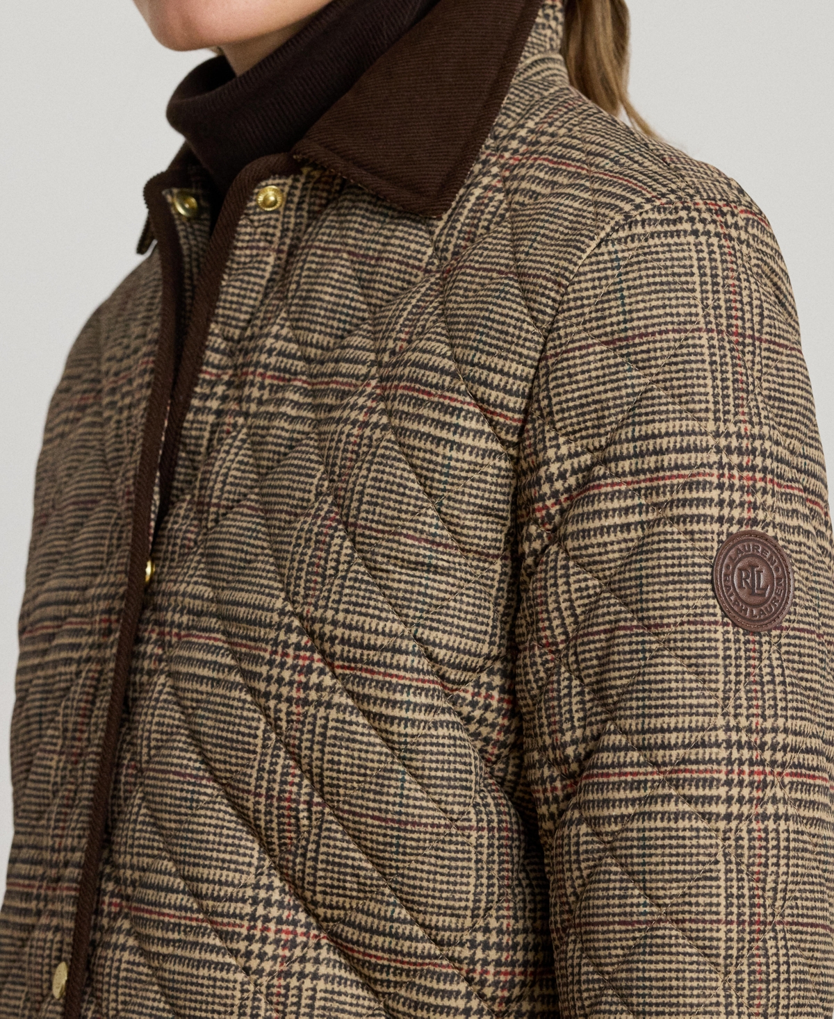 Ralph Lauren Petite Quilted Coat In Brown
