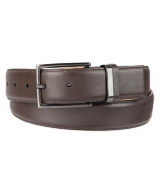 Men's Burnished Edge and Metal Loop Dress Belt