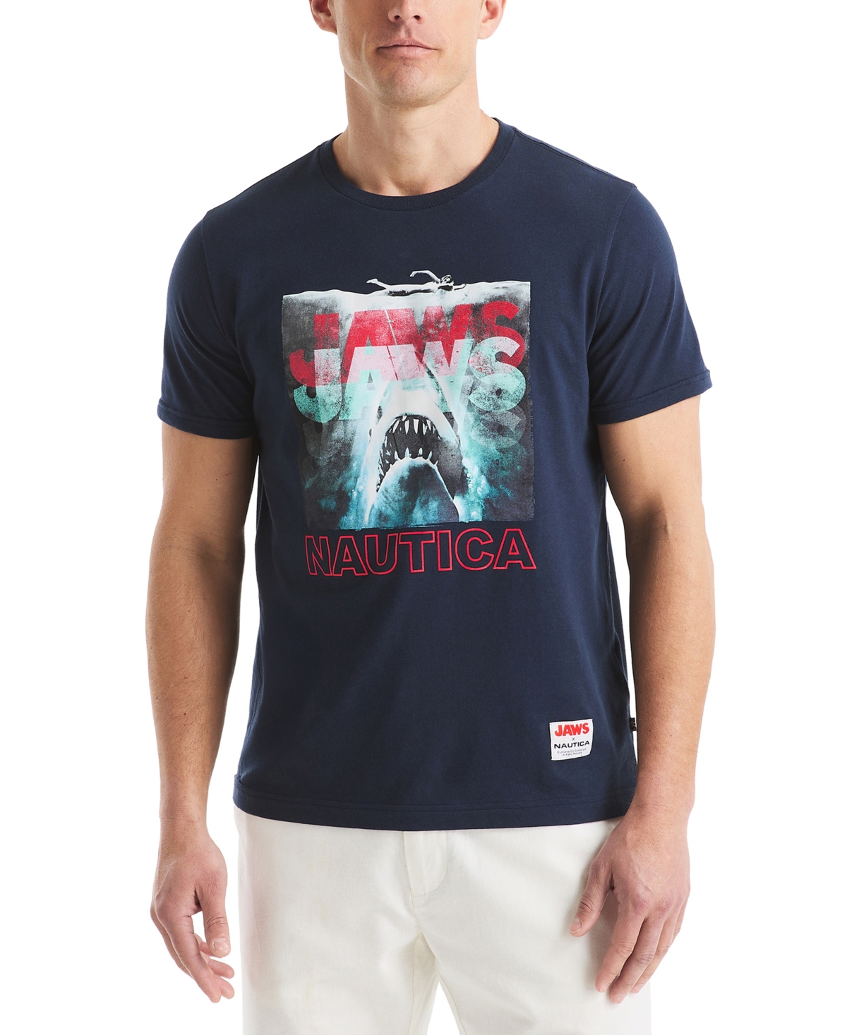 Jaws x Nautica Men's Classic-Fit Graphic T-Shirt - Navy Seas
