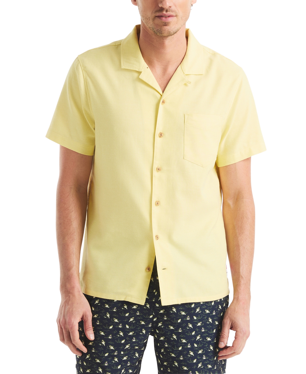 Jaws x Nautica Men's Classic-Fit Jaspe Dobby Button-Down Shirt - Knot Yellow