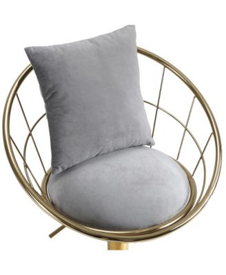 Velvet Bar Chair, Pure Gold Plated, Unique Design, 360 Degree Height