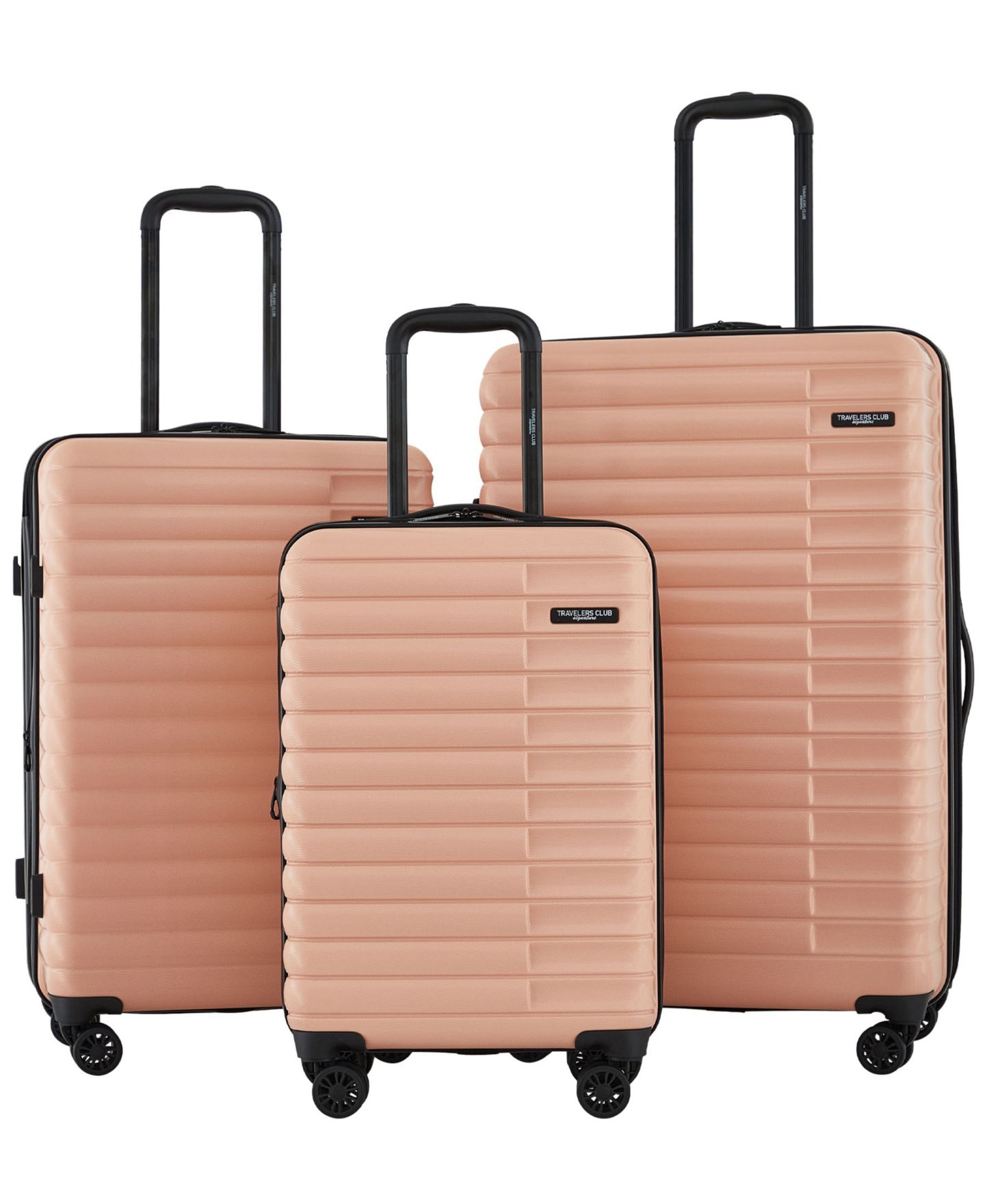 Чемоданы Travelers Club Providence 3-Pc. Expandable Hard Side Luggage Set, цвет: Пыльный розовый — фото 1