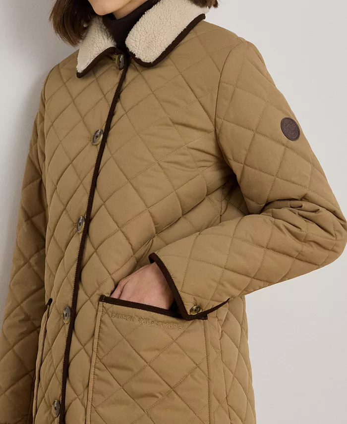 Women's Faux-Fur-Collar Quilted Jacket - thumbnail 5