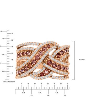 Cubic Zirconia Braid Style Statement Ring in 14k Rose Gold Sterling Silver
