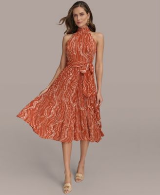 【Donna Karan New York】Strapless A-Line Dress Donna Karan New York Women's Halter Chiffon A-Line Dress