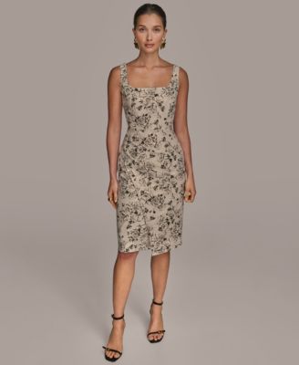 Women's Sleeveless Jacquard Sheath Dress