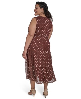 Plus Size Jewel-Neck Sleeveless Midi Dress