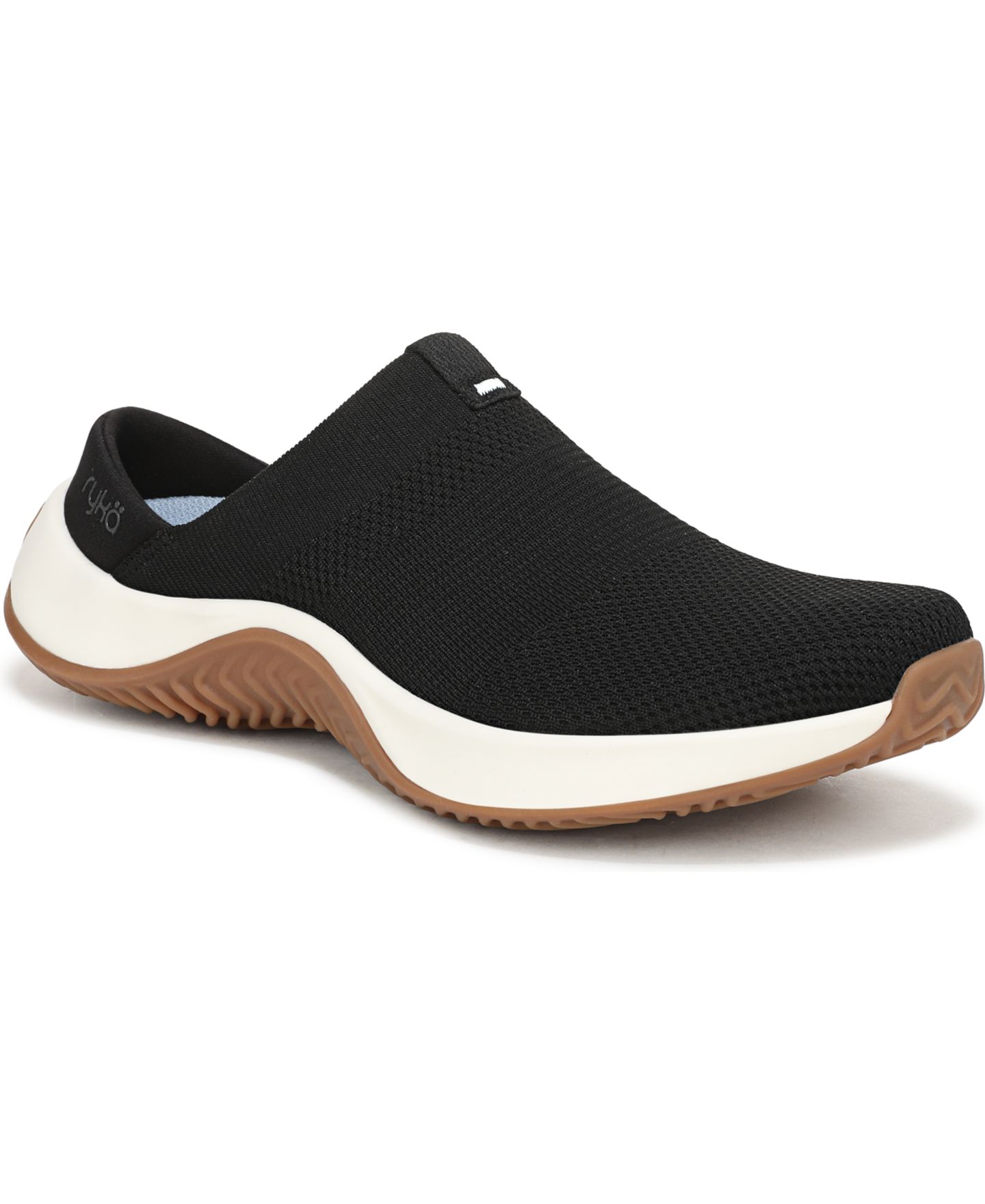 Женские сабо Ryka Encore-Mule Washable Slip On Mules, цвет: Чёрный вязаный — фото 1