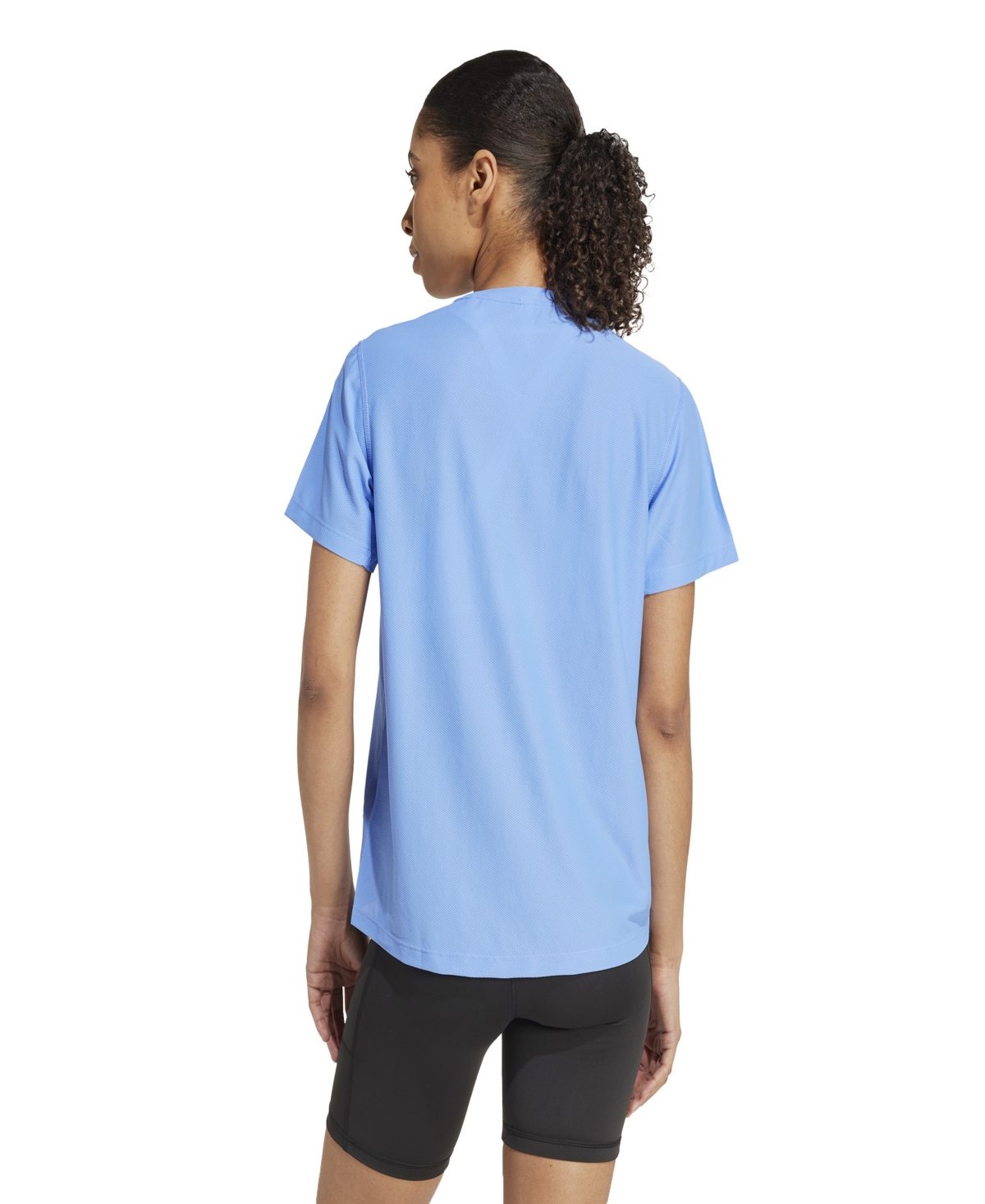 Adidas Originals Women's Own The Run Short-sleeve Running Tee In Blue