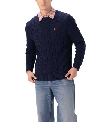Men's Crew Neck Cable Knit Sweater