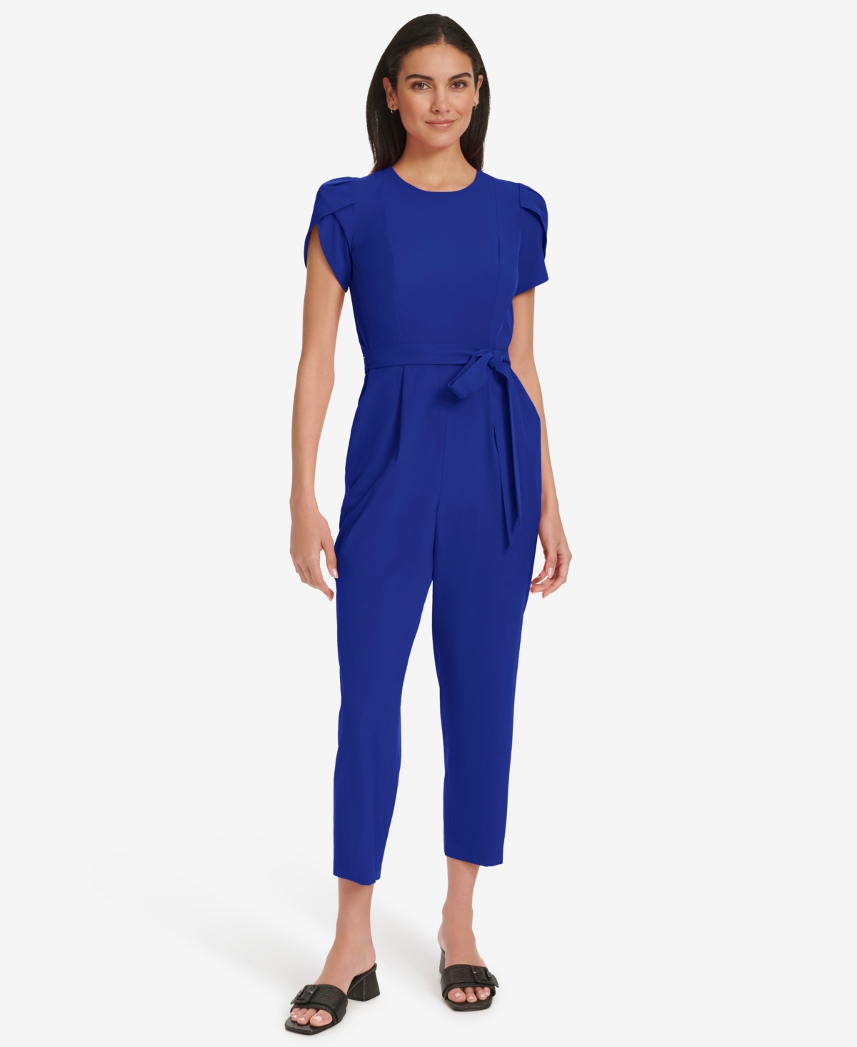 Women's Short-Sleeve Tapered Jumpsuit - Ultramarine