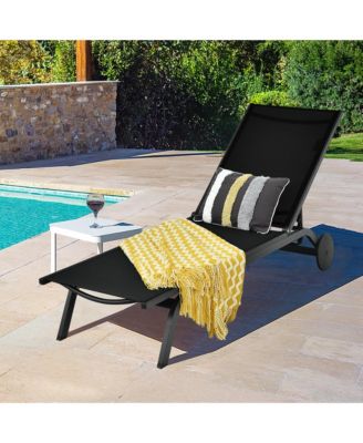 Patio Chaise Lounge Sling Armless back Adjustable Outdoor