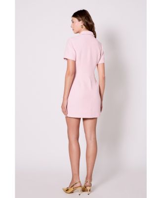 Women's Collared tweed Mini Dress