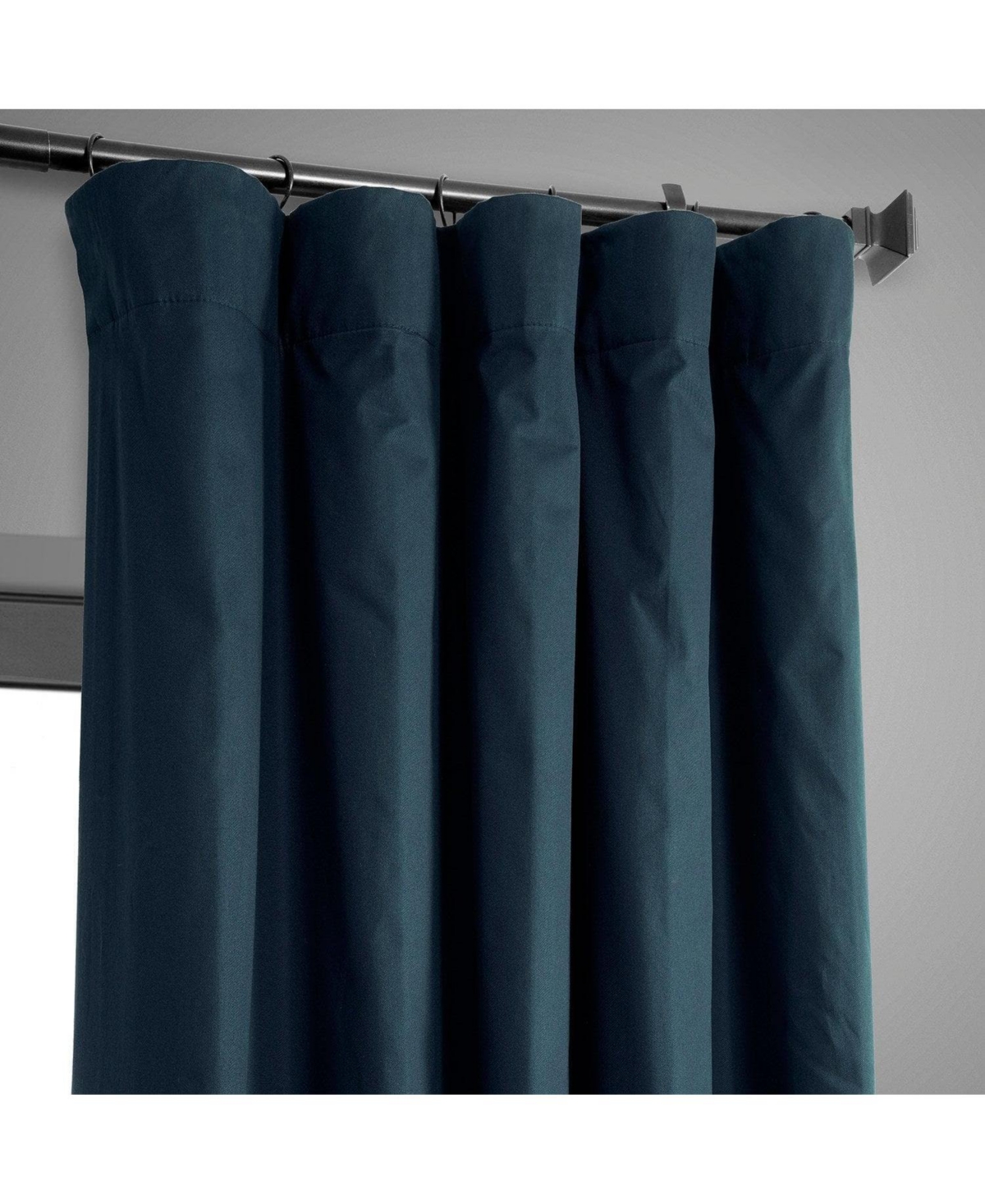 Half Price Drapes Polo Navy Solid Cotton Hotel Blackout Curtain