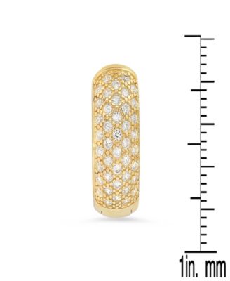 Women's Simulated Diamonds Rounded Huggie Earrings