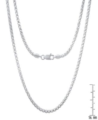 Unisex Sterling Silver Box Link Chain Necklace