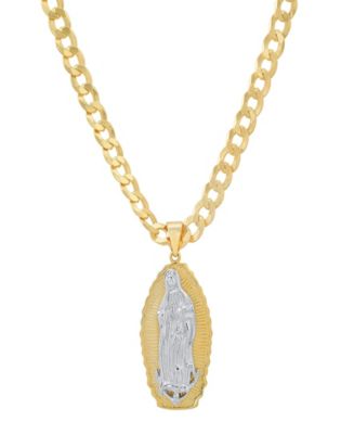 Steeltime Unisex 14K Gold Plated Our Lady Guadalupe Pendant Necklace ...