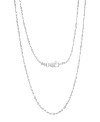 Unisex Sterling Silver Rope Chain Necklace