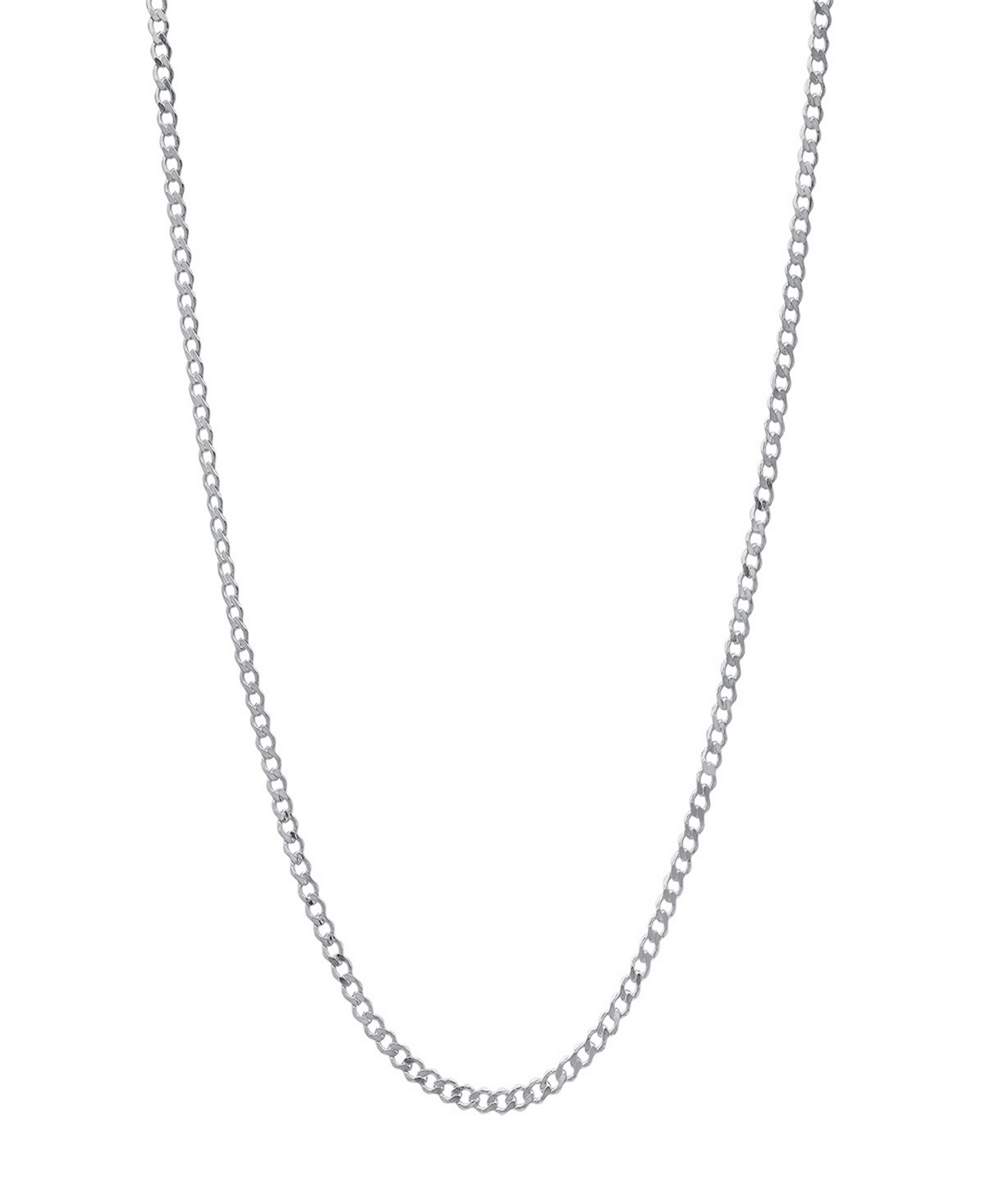 Steeltime Unisex Sterling Silver Cuban Superflat Necklace