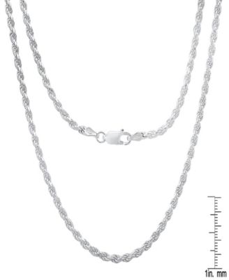 Unisex Sterling Silver Rope Chain Necklace