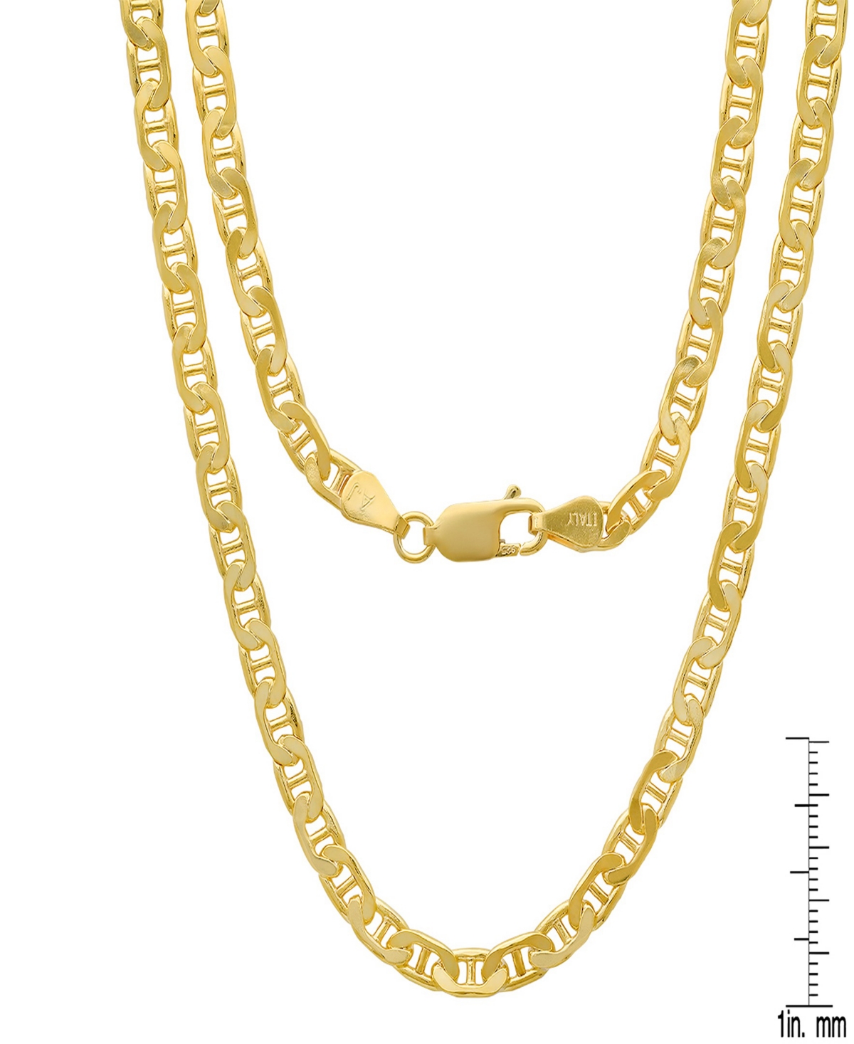 Steeltime Unisex 14k Gold Plated Mariner Superflat Necklace