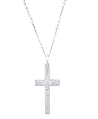 Men's Sterling Silver Crucifix Paired Pendant Necklace