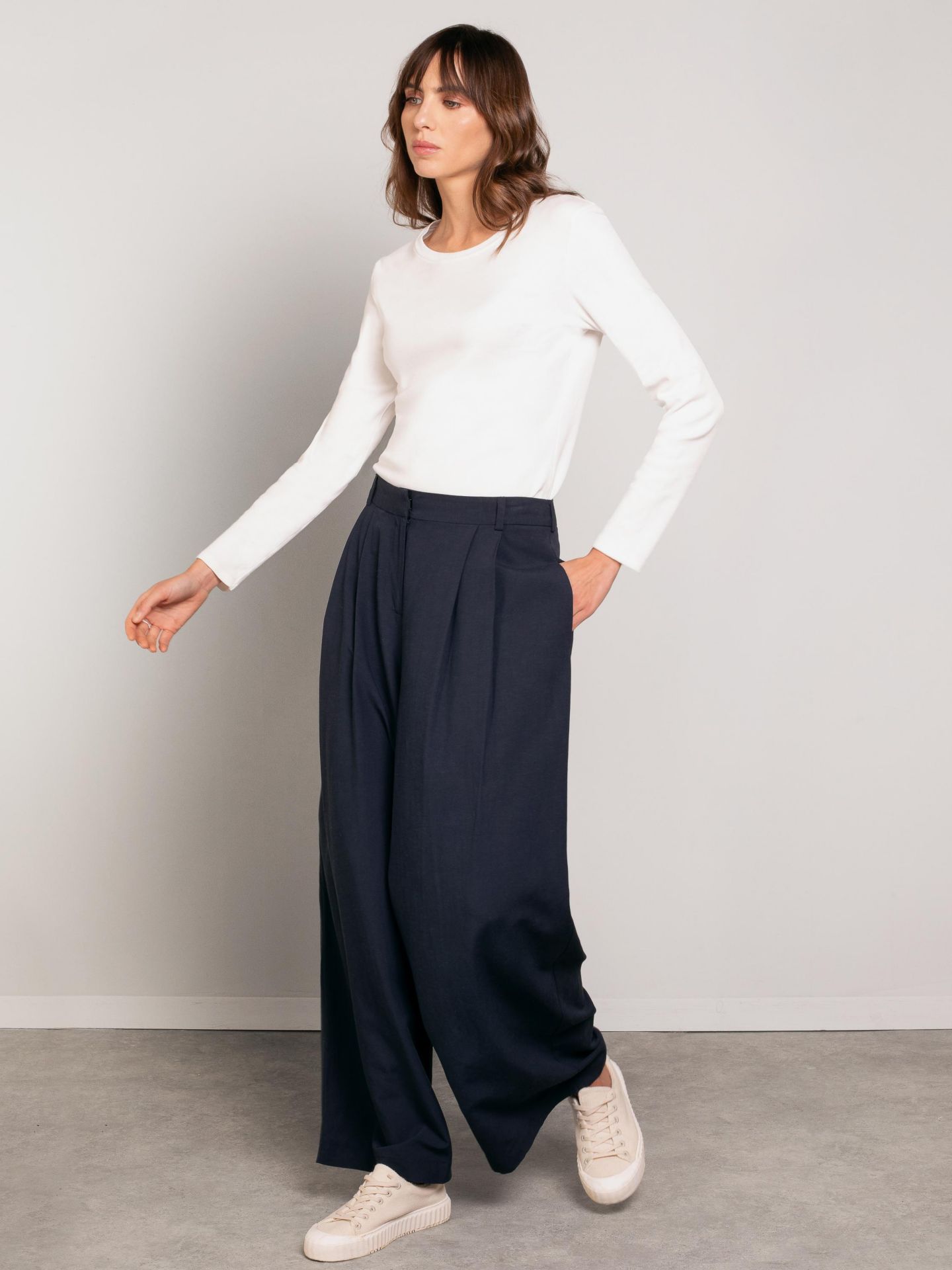 Женские брюки Celtic & Co. Wide Leg Drape, цвет: Тёмный тёмно-синий — фото 4