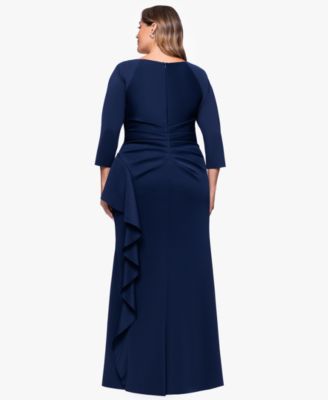 Plus Size V-Neck Long Sheath Dress