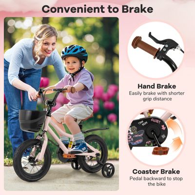 Kids Bike with Basket and Adjustable Handlebar for 3-4 Years Old