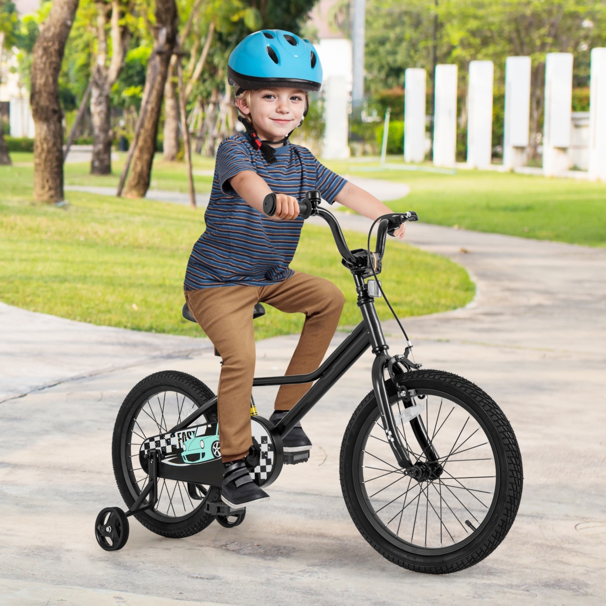 Kids Bike with Adjustable Seat and Low-Step Frame for Easy Mounting