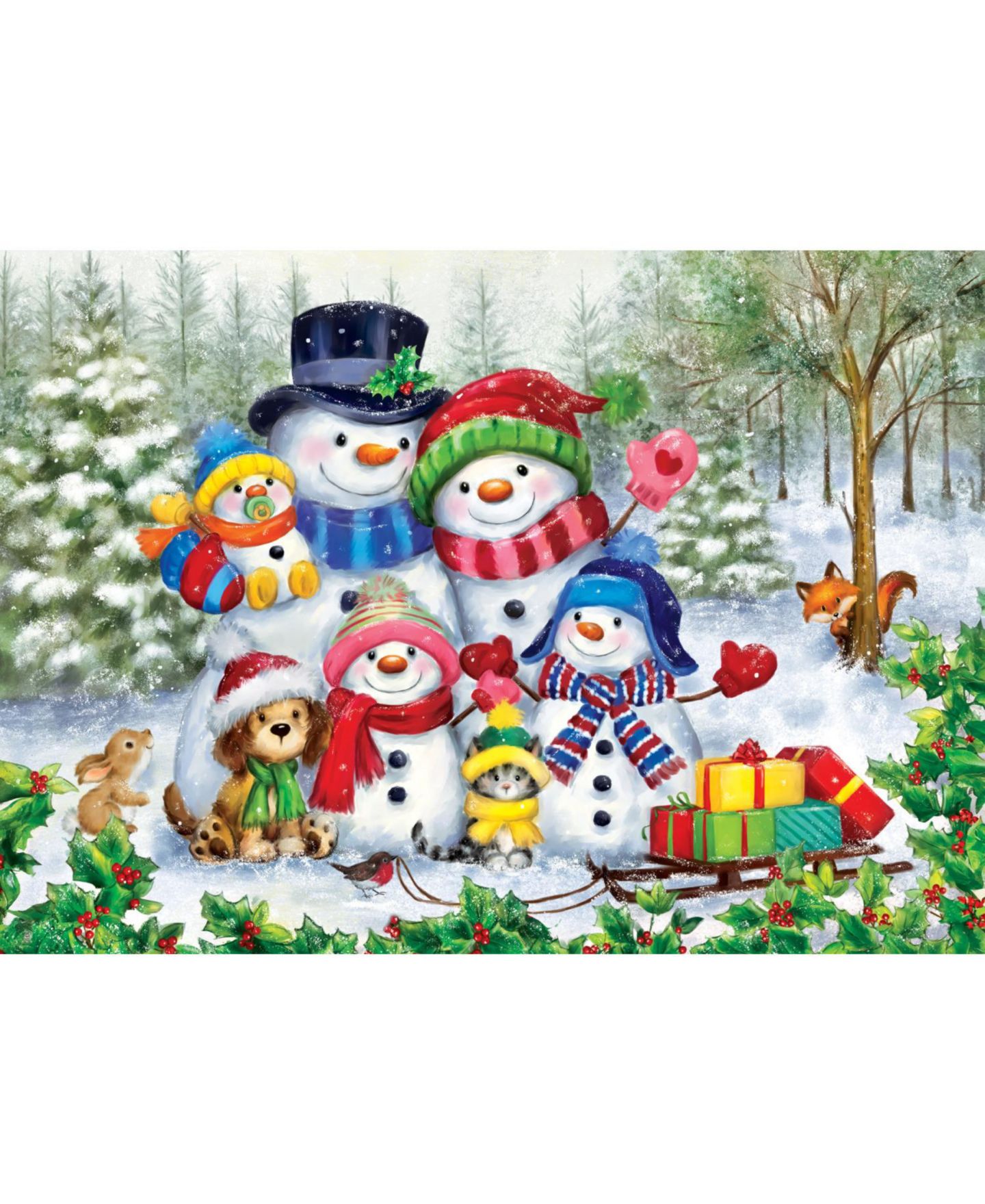 Детский пазл MasterPieces Puzzles Sparkle & Shine Frosty Family Moments 500-Piece Glitter Jigsaw Puzzle, от 14 лет — фото 2