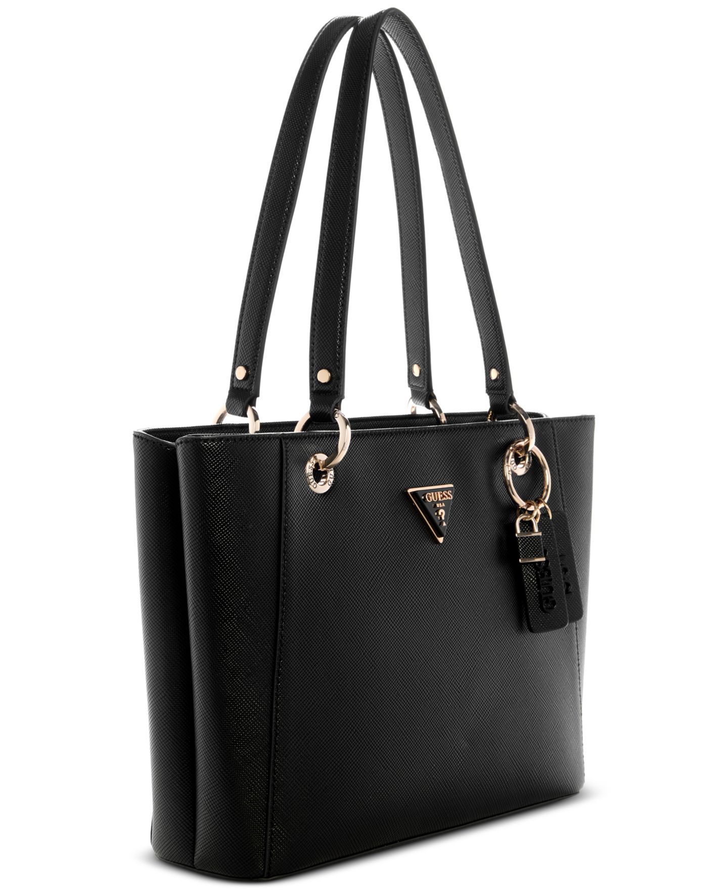 Женская сумка GUESS Noelle Medium Zip-Top Tote Handbag, цвет: Чёрный — фото 3