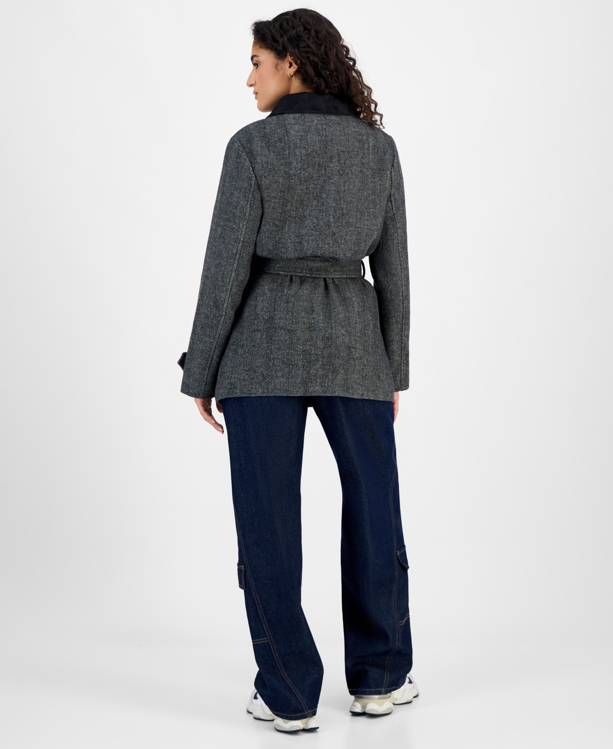 Steve Madden Women's Belted Single-breasted Jacket In Black