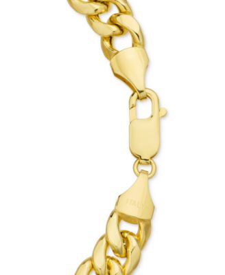 Lightweight Men's Cuban Chain Link Bracelet (10mm) in 14k Gold