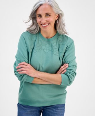 Style & Co - Petite Embroidered Crewneck Sweatshirt