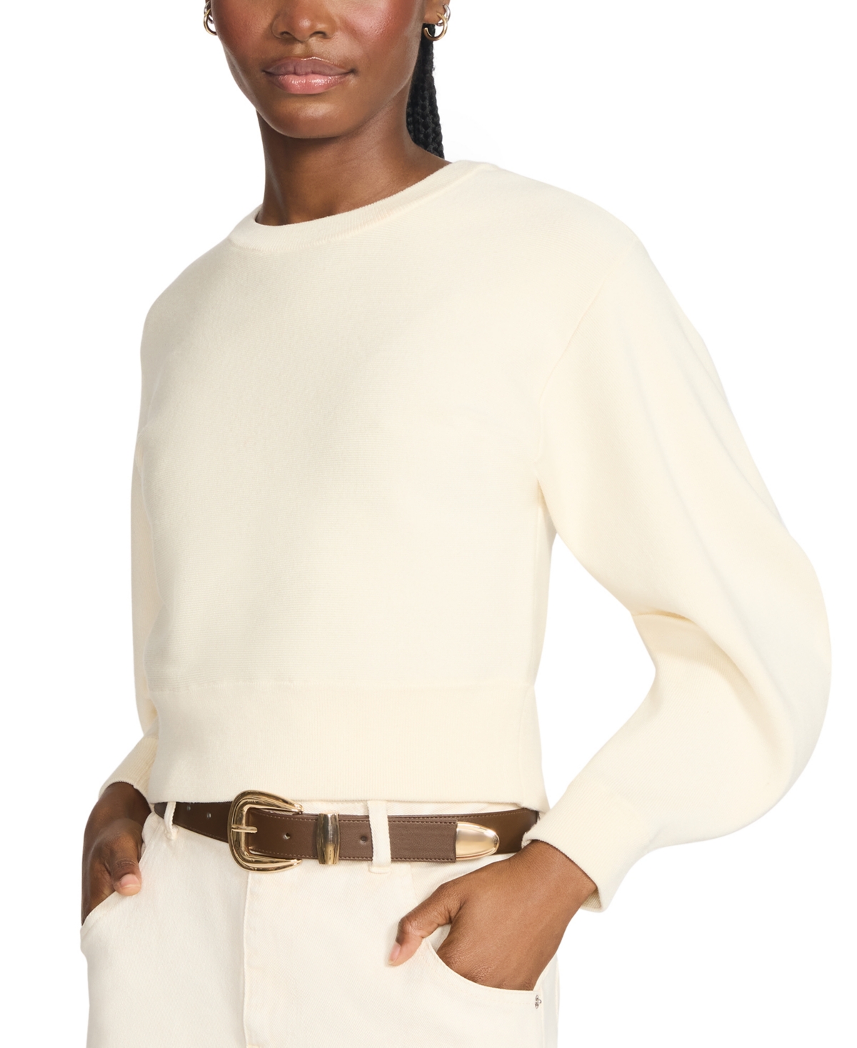 Steve Madden Hardware-embellished Faux-leather Belt In Brown