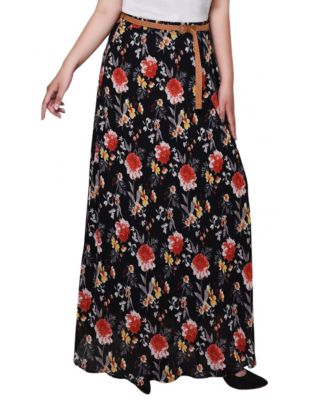 Plus Size Chiffon Maxi Skirt