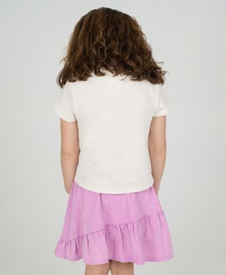 Little Girls 2-Piece Just Smile Crewneck T-Shirt and Skort Set