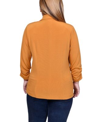 Plus Size Long Sleeve Scuba Crepe Jacket