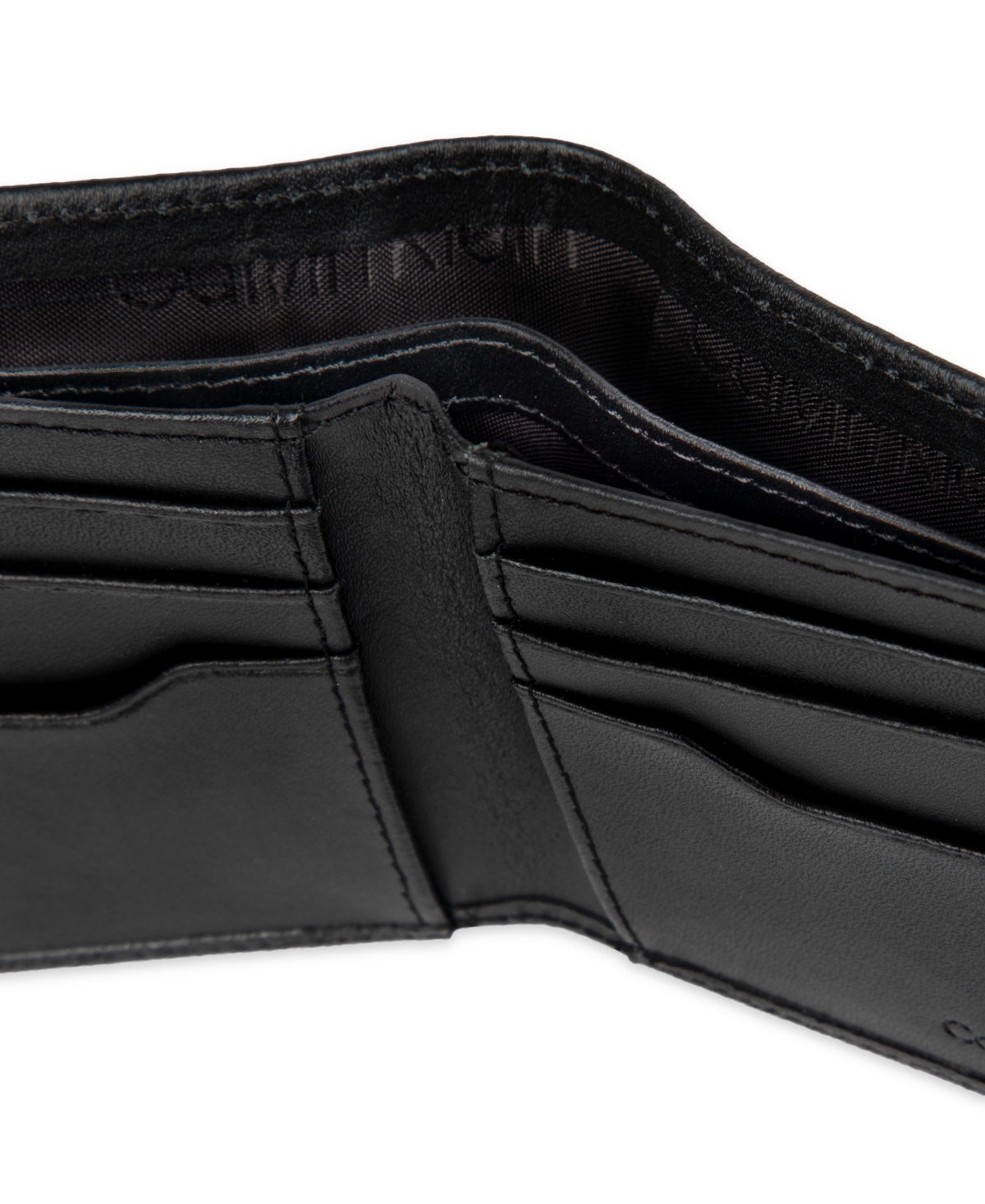 Calvin Klein Men's Rfid Overlapping Saffiano Slimfold Wallet In Black
