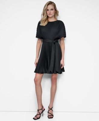 DKNY - Women's Sunburst Pleated Fit & Flare Dress