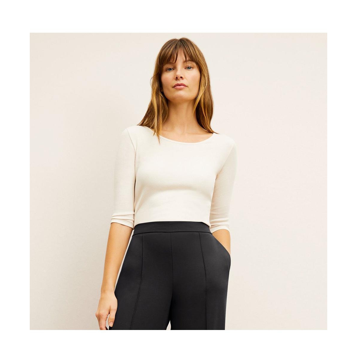 Women's Soyoung T-Shirt - Organic Ribbed Pima Cotton - Ivory