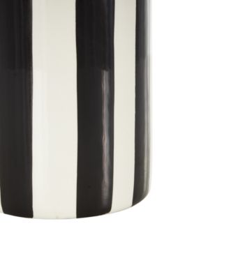 Ceramic 11" Rounded Striped Decorative Vase