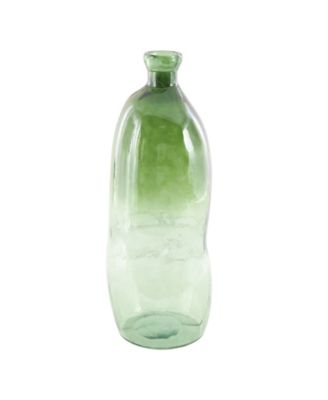 Glass 29" Tall Curved Ombre Spanish Bottle Abstract Decorative Vase
