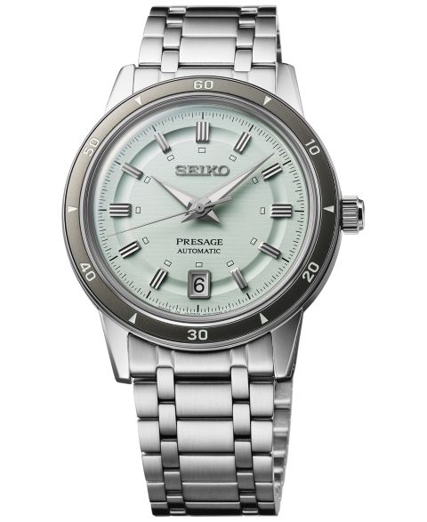 Мужские часы Seiko Automatic Presage Style 60s Stainless Steel Bracelet Watch 40mm