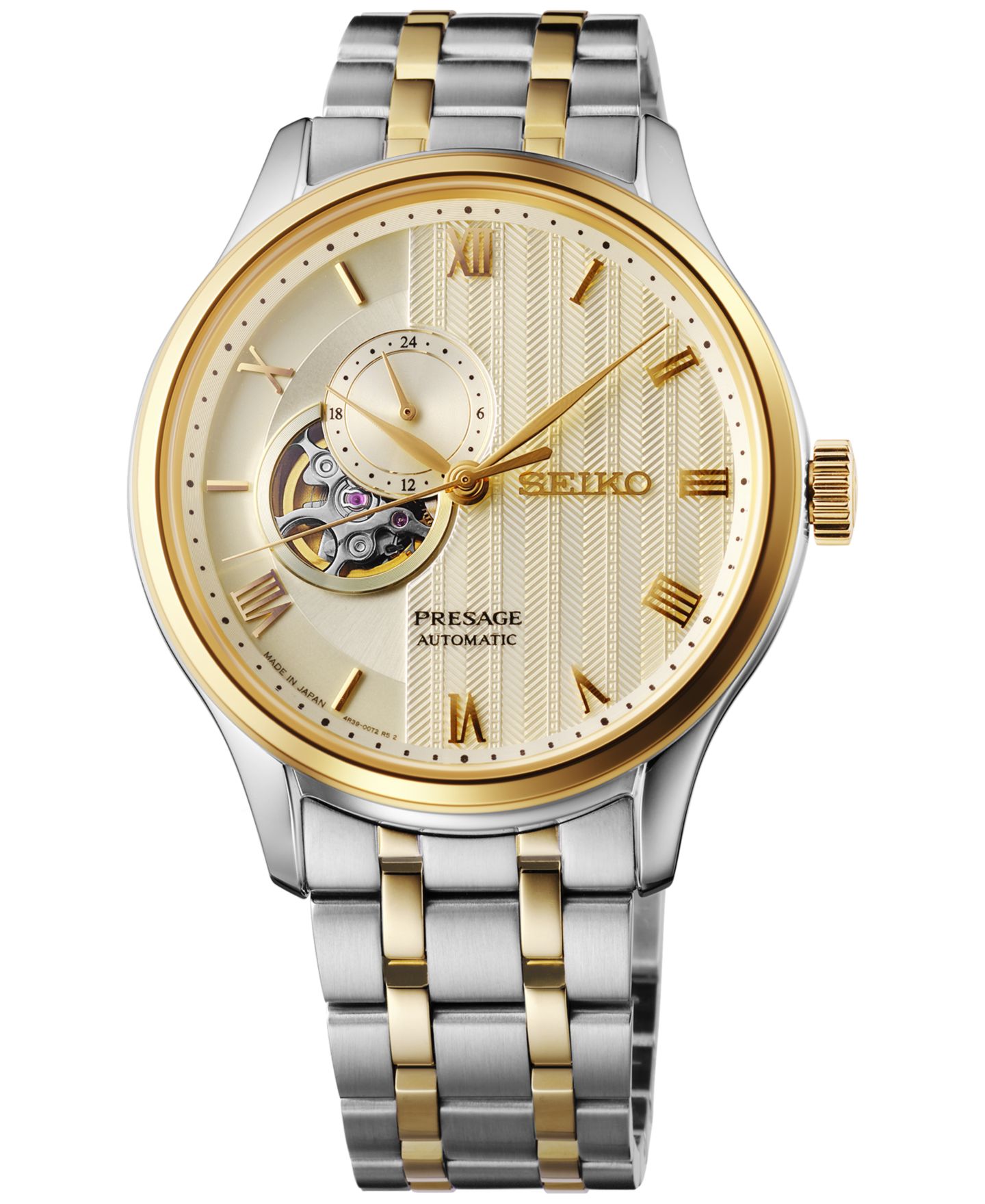 Мужские часы Seiko Automatic Presage Japanese Garden, двухцветная нержавеющая сталь, 42 мм — фото 1