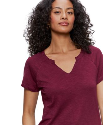 Women's Notch-Neck Short-Sleeve T-Shirt 