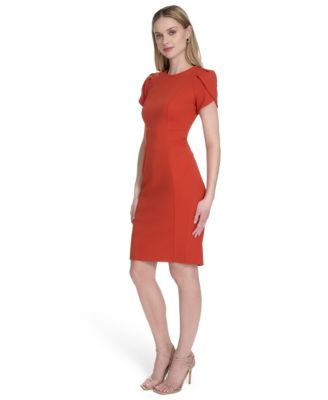Tulip-Sleeve Sheath Dress