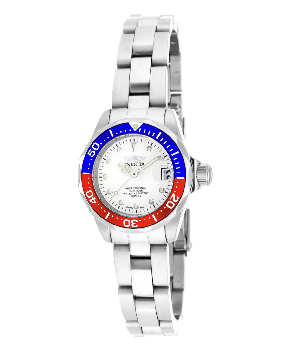 Women's 17033 Pro Diver Quartz 3 Hand Silver Dial Watch - Silver